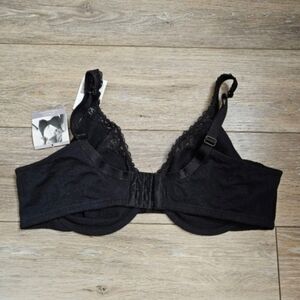 Supportive Black Lace-Trim Underwire Bra Sz 40C